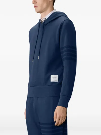 Thom Browne Blue Solid Loopback Overdyed 4-bar Hoodie In Blue