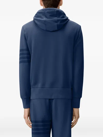 Thom Browne Blue Solid Loopback Overdyed 4-bar Hoodie In Blue