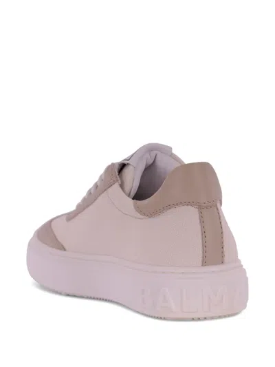 Balmain Embossed-logo Sneakers In Neutral