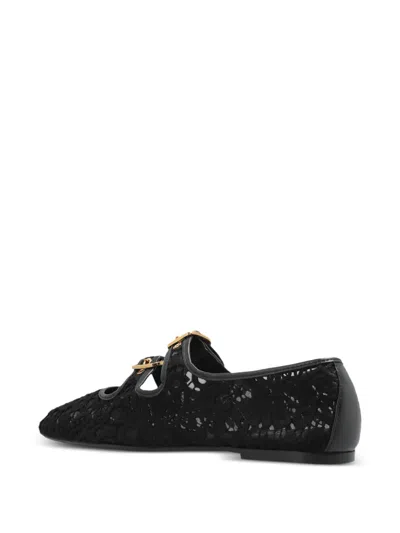 Agl Attilio Giusti Leombruni Ceramic Romantic Lace Ballet Flats In Black
