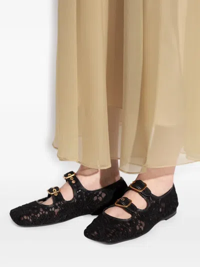 Agl Attilio Giusti Leombruni Ceramic Romantic Lace Ballet Flats In Black