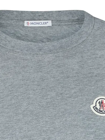 Moncler Logo Patch T-shirt In Gray
