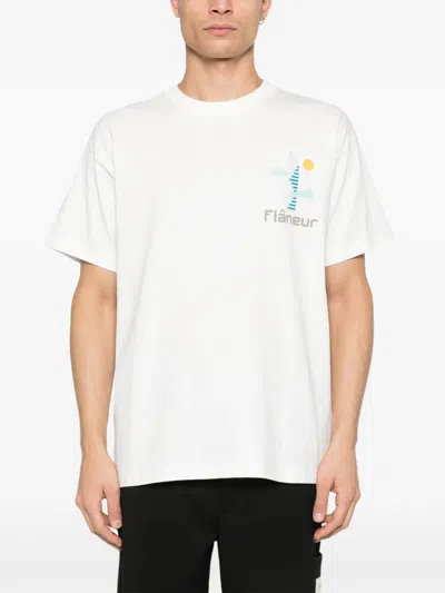 Flâneur Logo-graphic T-shirt In White