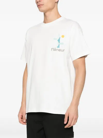 Flâneur Logo-graphic T-shirt In White