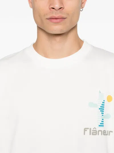 Flâneur Logo-graphic T-shirt In White