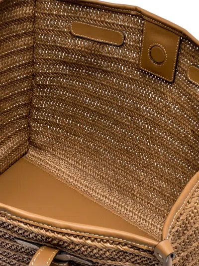 Gianni Chiarini Marcella Straw-effect Tote Bag In Brown