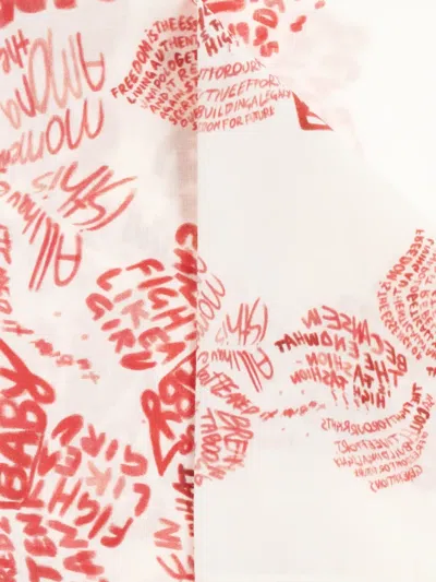 Dsquared2 Lettering-print Scarf In White