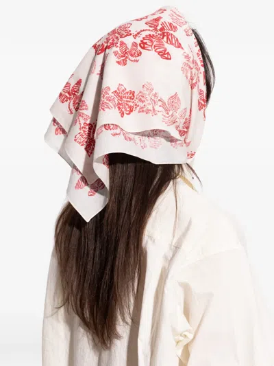 Dsquared2 Lettering-print Scarf In White