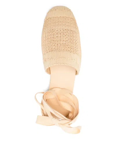 Castaã±er Tie Woven Espadrilles In Neutral