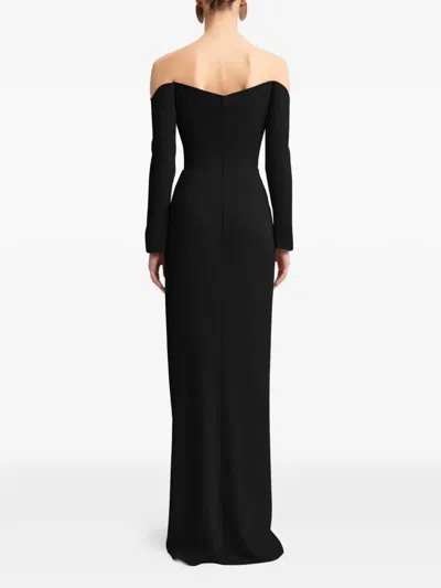 Gemy Maalouf Off-shoulder Draped Maxi Dress In Black