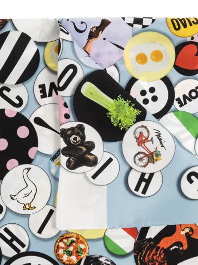 Moschino Check-pattern Scarf In Brown