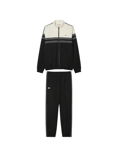Lacoste Hooded Striped Tracksuit In Multi
