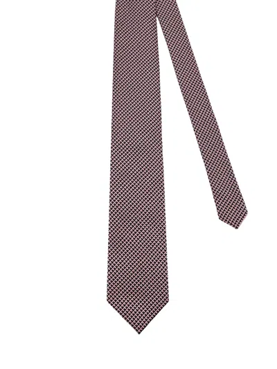 Tom Ford Patterned Pointed-tip Tie In Pink