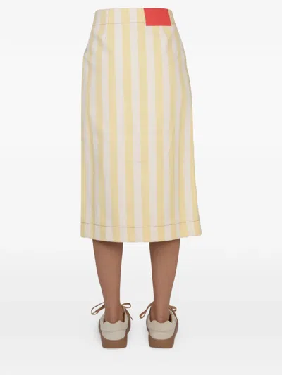 Sunnei Striped Pattern Skirt In Yellow