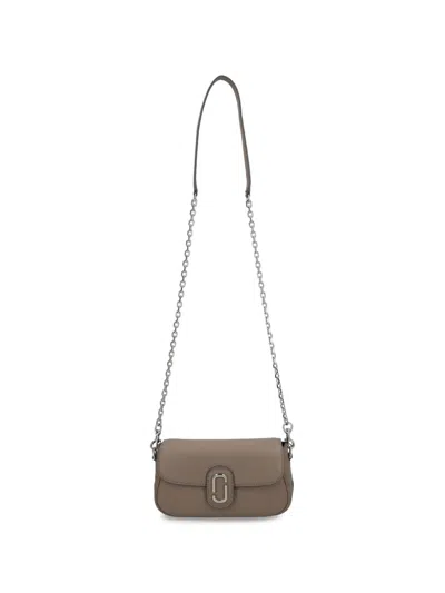 Marc Jacobs The Pebble Clover Chain Logo Shoulder Bag In Brown