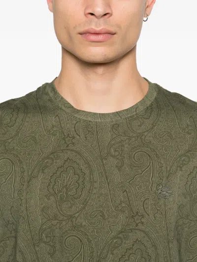 Etro Paisley-patterned T-shirt In Blue