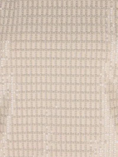 Brunello Cucinelli Sequined Round Neck Ribbed Cotton Tank In Brown