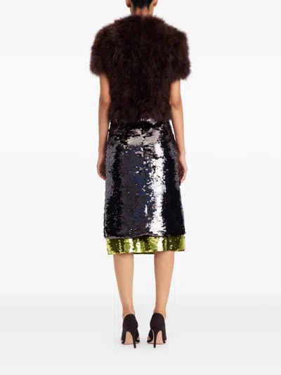 16arlington Nyla Sequin Midi Skirt In Brown