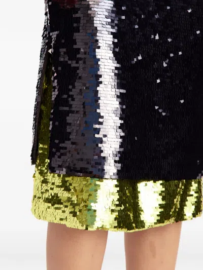 16arlington Nyla Sequin Midi Skirt In Brown