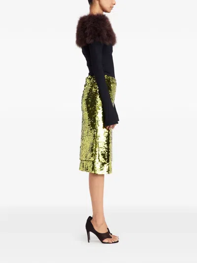 16arlington Nyla Sequin Midi Skirt In Gold