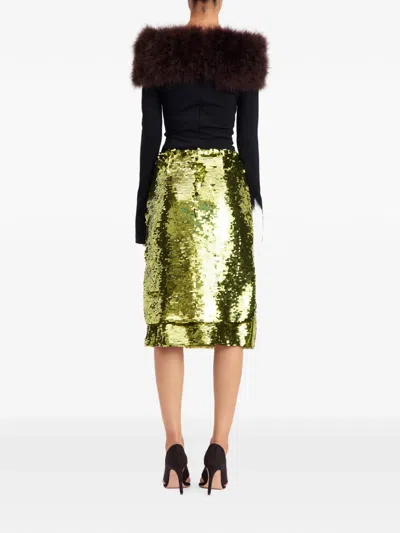 16arlington Nyla Sequin Midi Skirt In Gold
