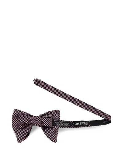 Tom Ford Geometric-pattern Bow Tie In Pink