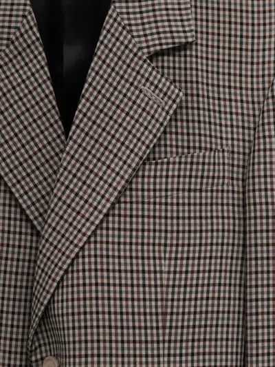 Balenciaga Tailored Wrap Jacket With Checkered Design For Women In Green