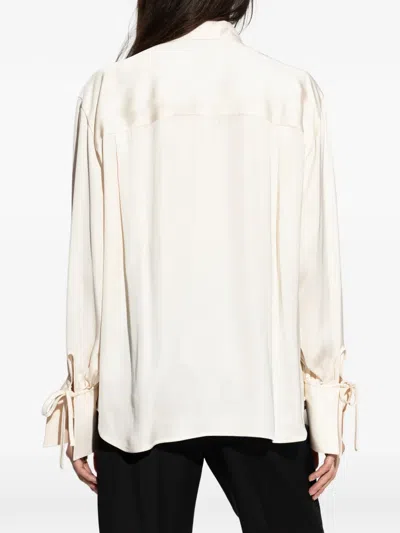 Ps By Paul Smith Tie-cuff Button-down Top In Neutral