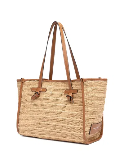 Gianni Chiarini Marcella Straw-effect Tote Bag In Neutral