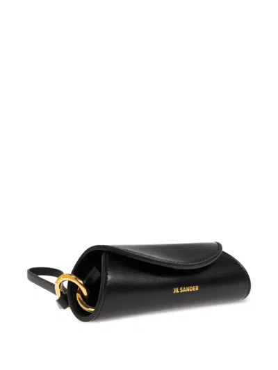 Jil Sander Leather Keyring In Black