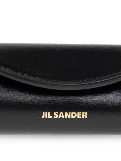 Jil Sander Leather Keyring In Black