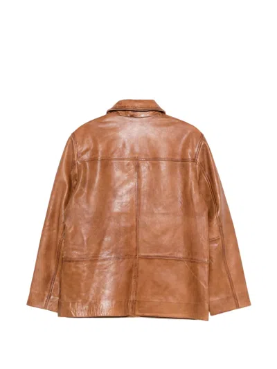 Herskind Marina Leather Jacket In Brown