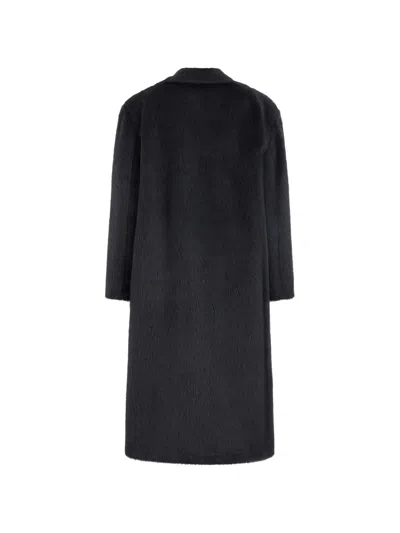 Peserico Button Front Coat In Black