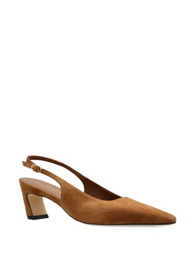 Stuart Weitzman Stassi Pointed Slingback Pumps In Brown
