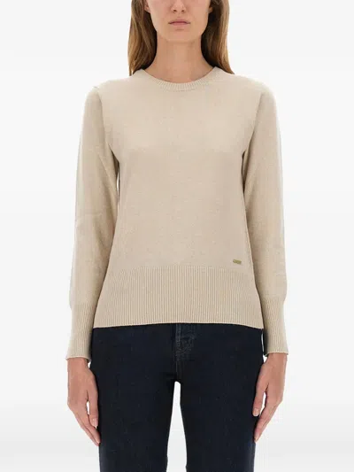 Woolrich Ribbed Sweater In Metallic