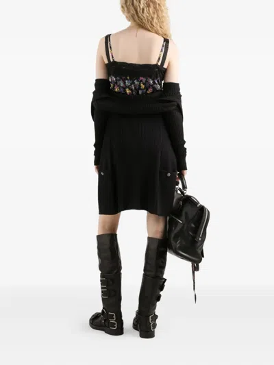 Dolce & Gabbana Button Ribbed Cardigan In Black