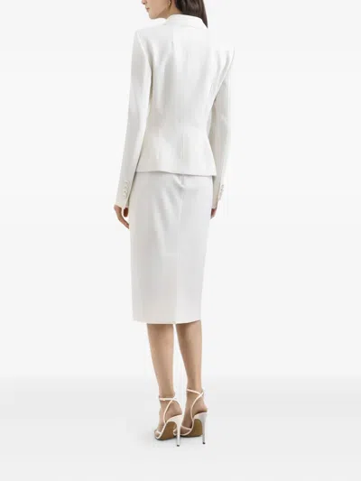 Dolce & Gabbana Double-breasted Wool-blend Blazer In White