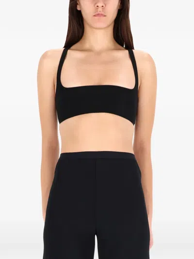 Rick Owens Square-neck Cropped Top In Black