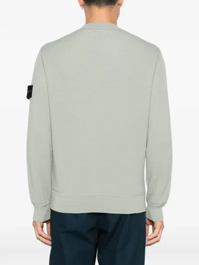 Stone Island Ribbed Crew-neck Sweater In Green