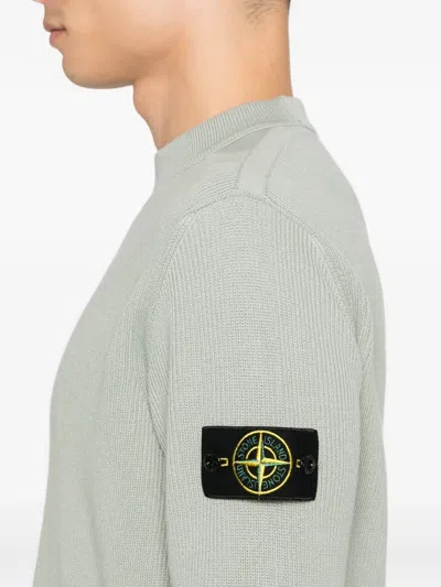 Stone Island Ribbed Crew-neck Sweater In Green