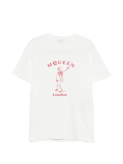 Alexander Mcqueen Skull Graphic Crew Neck Cotton T Shirt In White