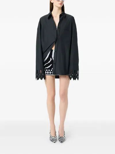 Blumarine Zebra-print Mini Skirt In Black