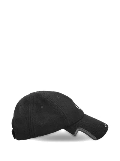 Balenciaga Fleece Baseball Cap In Black