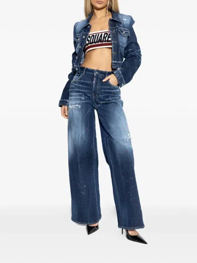 Dsquared2 Striped Bandeau Top In White