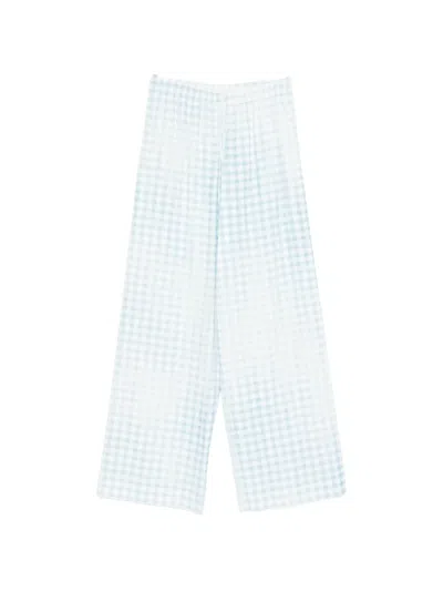 Ermanno Scervino Gingham-pattern Drawstring Trousers In Black