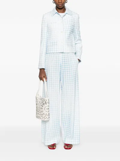 Ermanno Scervino Gingham-pattern Drawstring Trousers In Black