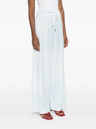 Ermanno Scervino Gingham-pattern Drawstring Trousers In Black