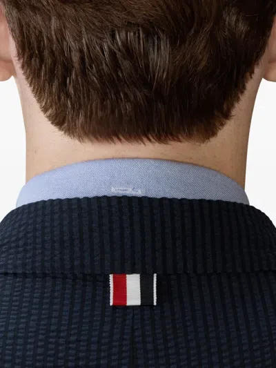 Thom Browne Striped Blazer In Blue