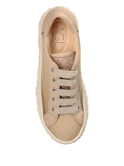 Agl Attilio Giusti Leombruni Textured Flatform Sneakers In Neutral