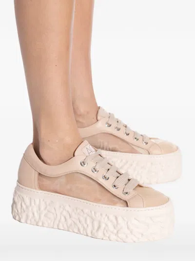Agl Attilio Giusti Leombruni Textured Flatform Sneakers In Neutral